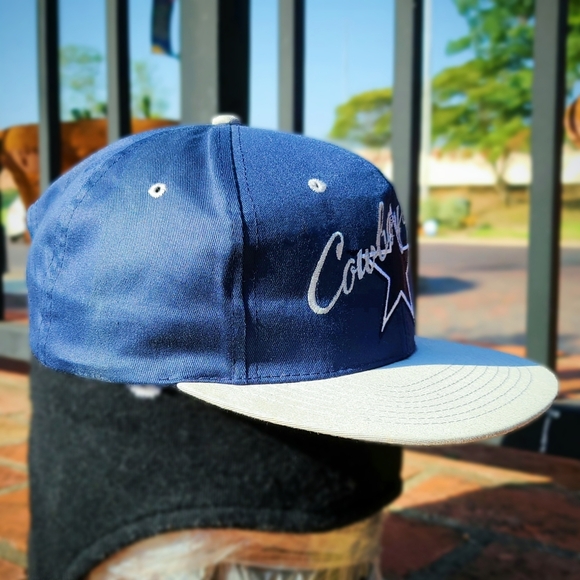 Dallas Cowboys Vintage 90s Snapback Hat NFL AJD Hangtag Script - Picture 4 of 6